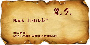 Mack Ildikó névjegykártya